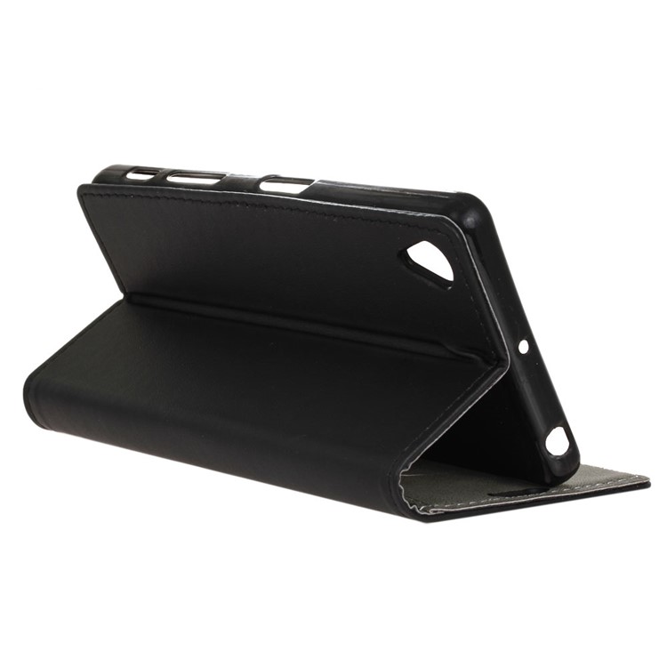 Wallet Stand Protective PU Leather Phone Case for Alcatel 1 - Black-6