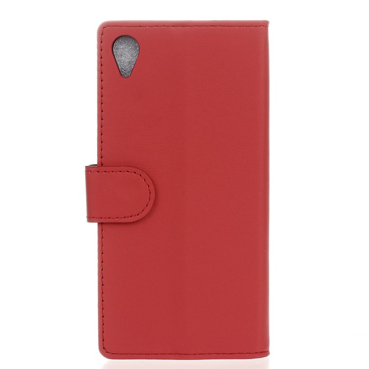 Protective PU Leather Wallet Stand Cell Phone Case for Alcatel 1 - Red-2
