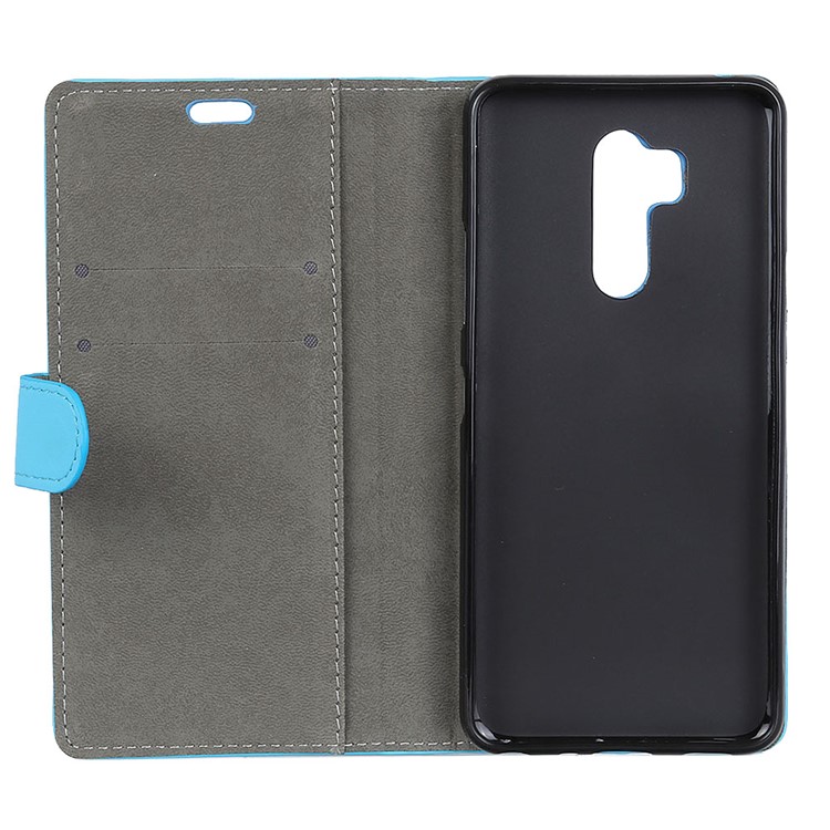 Leather Stand Case with Card Slots for Alcatel 7 - Blue-4