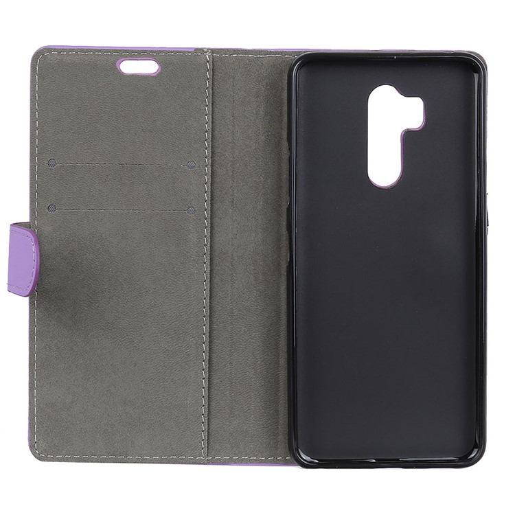 Leather Stand Cover with Card Slots for Alcatel 7 - Purple-4