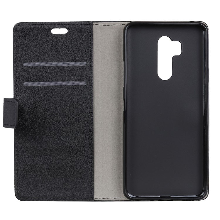 Wallet Stand PU Leather Flip Phone Case for Alcatel 7 - Black-4