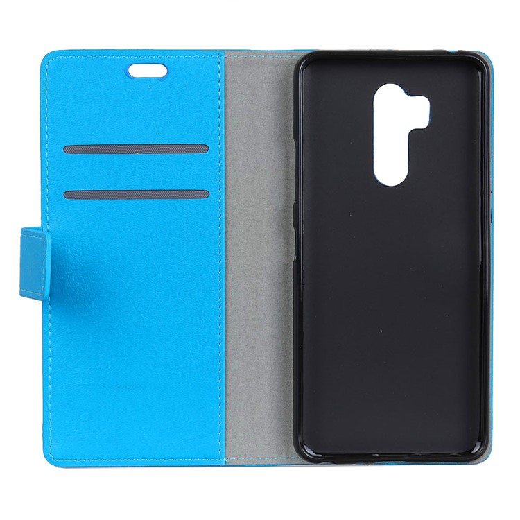 Wallet Stand PU Leather Protective Cell Phone Cover for Alcatel 7 - Blue-4