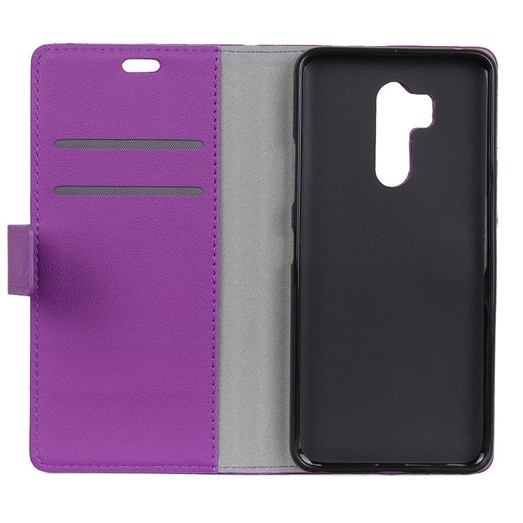 Wallet PU Leather Phone Casing with Stand for Alcatel 7 - Purple-4
