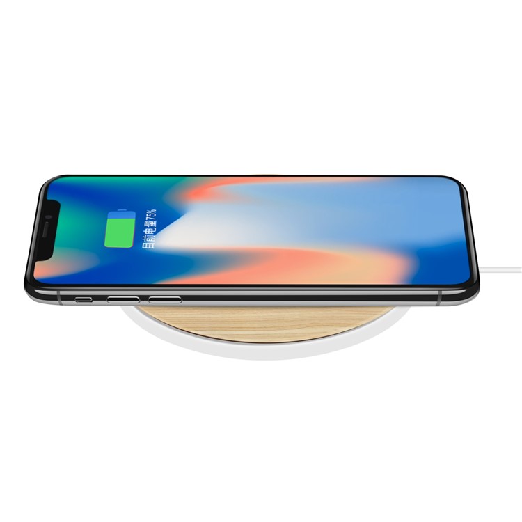MOMAX UD12 Portable Breathing LED Light Qi Wireless Charger Fast Charging Pad for iPhone Samsung etc. - Beige-2