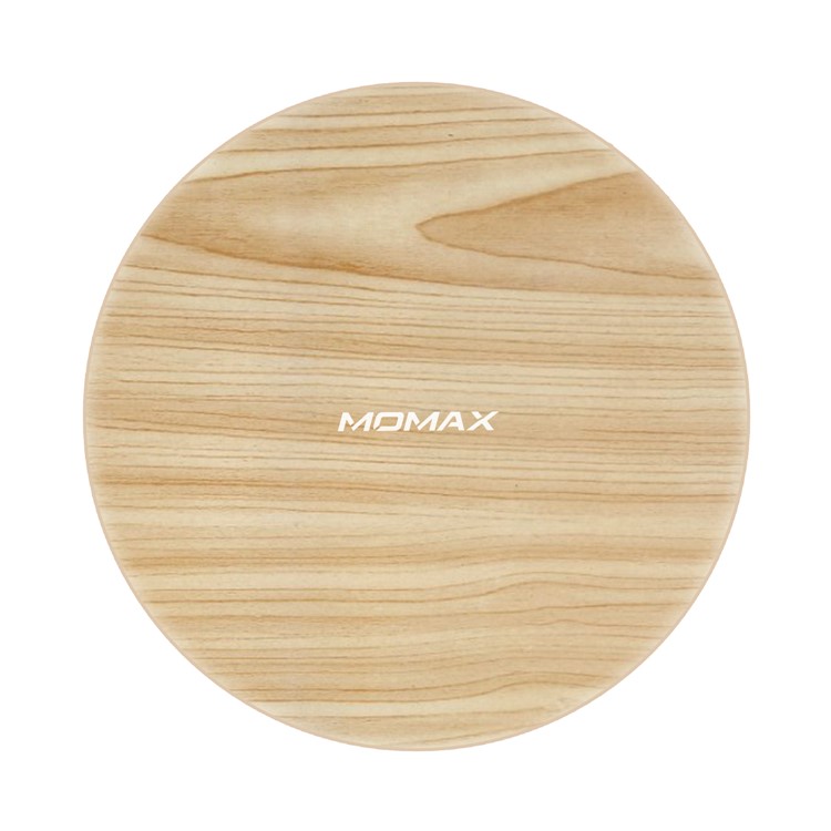 MOMAX UD12 Portable Breathing LED Light Qi Wireless Charger Fast Charging Pad for iPhone Samsung etc. - Beige-3