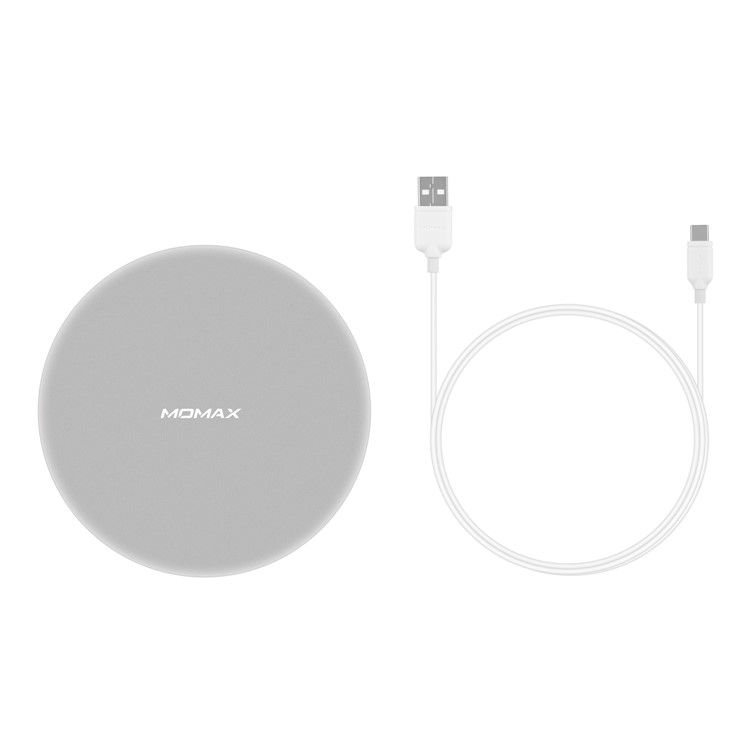 MOMAX UD12 Qi-enabled 15W Wireless Charger Fast Charging Pad for iPhone Samsung etc. - Silver-5
