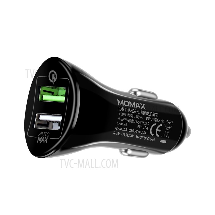 MOMAX Q. Mount Smart Auto Clamping Wireless Charging Car Air Vent Mount + Car Charger + Type-C Cable (Not Support FOD Function) - Black-15