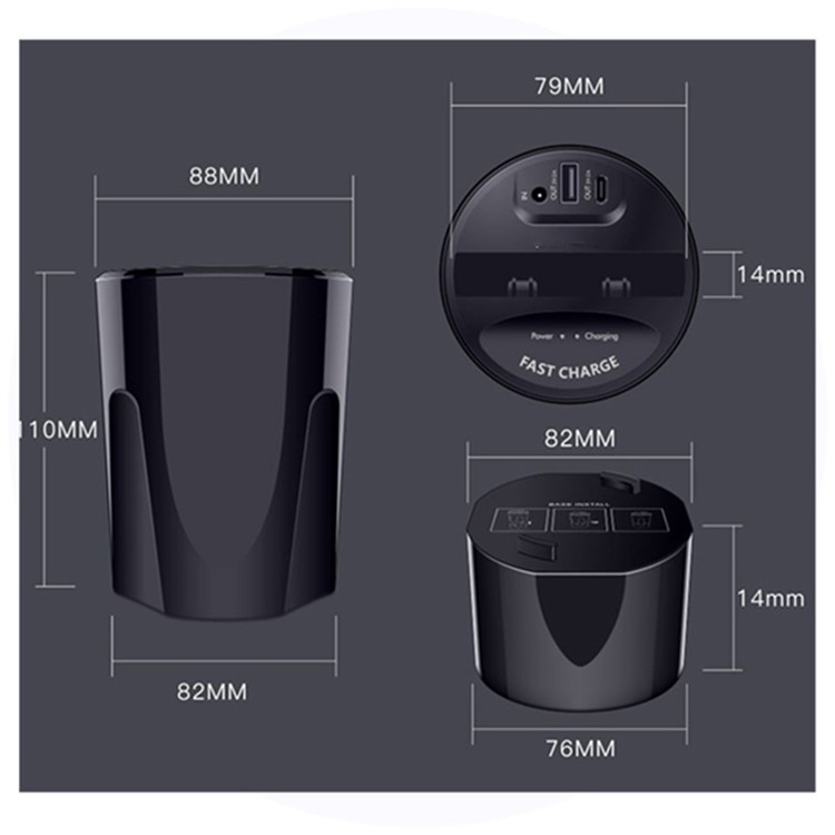 X9 Qi Wireless Car Charger Cup Phone Stand Holder for iPhone Samsung etc-10