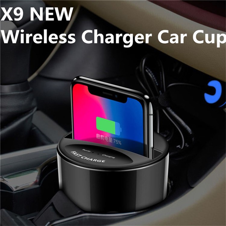 X9 Qi Wireless Car Charger Cup Phone Stand Holder for iPhone Samsung etc-2