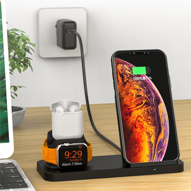 Integriertes Dual-Coil 3-in-1-Ladegerät Für Apple Watch / iphone / Airpods - Schwarz-11