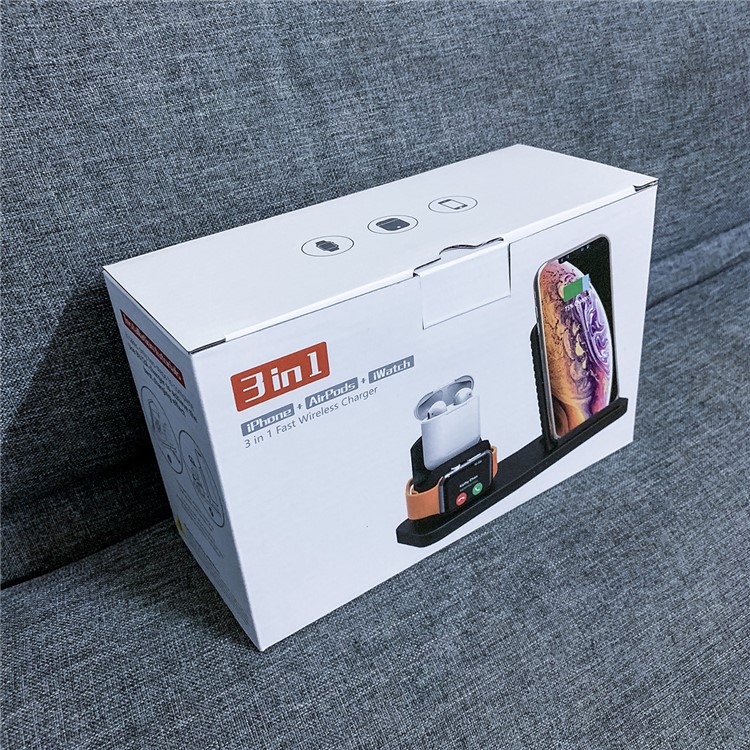 Integriertes Dual-Coil 3-in-1-Ladegerät Für Apple Watch / iphone / Airpods - Schwarz-14
