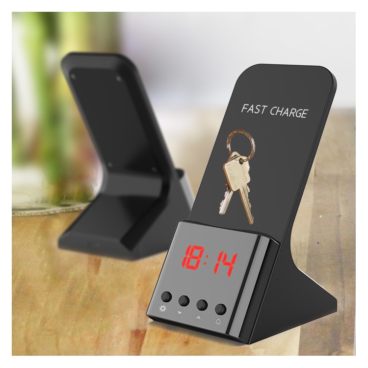 QX900 Alarm Clock Qi Wireless Charging Bracket Support FOD Function for iPhone Samsung Huawei Xiaomi Etc.-5