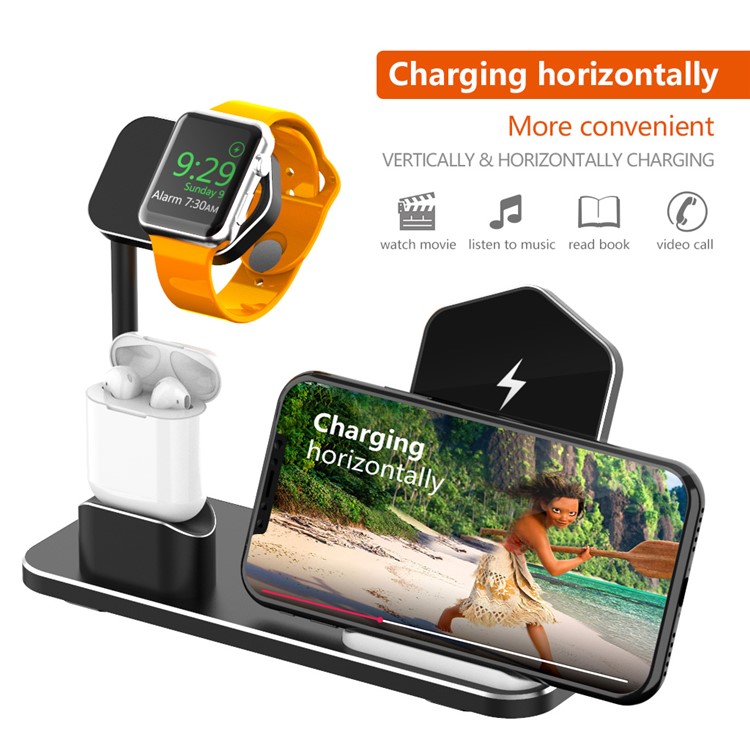 AJWXC003-1 Portable 3-in-1 Qi Wireless Fast Charger for Apple Watch/iPhone/AirPods Support FOD Function-8