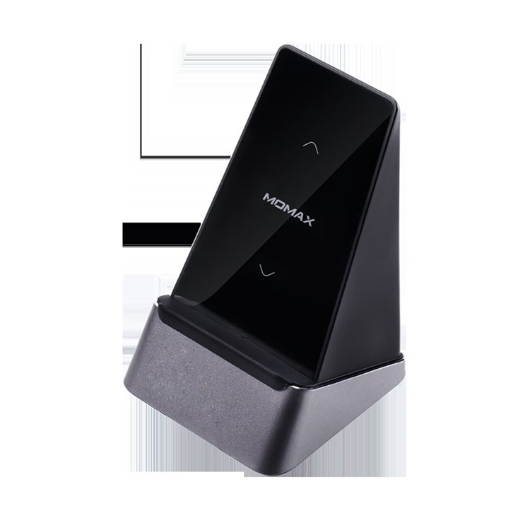 MOMAX 15W Fast Charging Wireless Phone Charger Stand Double Coil Anti Slip (Not Support FOD Function) - Black-5