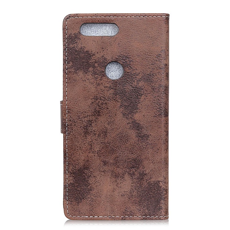 Vintage Style Leather Wallet Case for ALCATEL 1S (2019) - Coffee-10