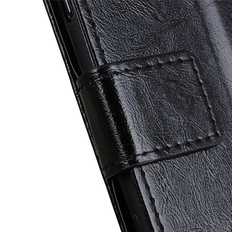 Crazy Horse Texture Leather Wallet Flip Stand Case for Alcatel 1C (2019) - Black-8