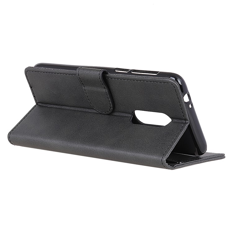 Matte Skin Wallet Leather Stand Phone Case for Alcatel 1X (2019) - Black-11