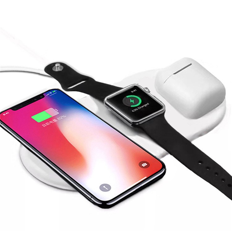 AIRPOWER 3 in 1 Airpower Wireless Charger Pad Qi Wireless Charger Holder for Apple Airpods 2th for Apple Watch for iPhone-2