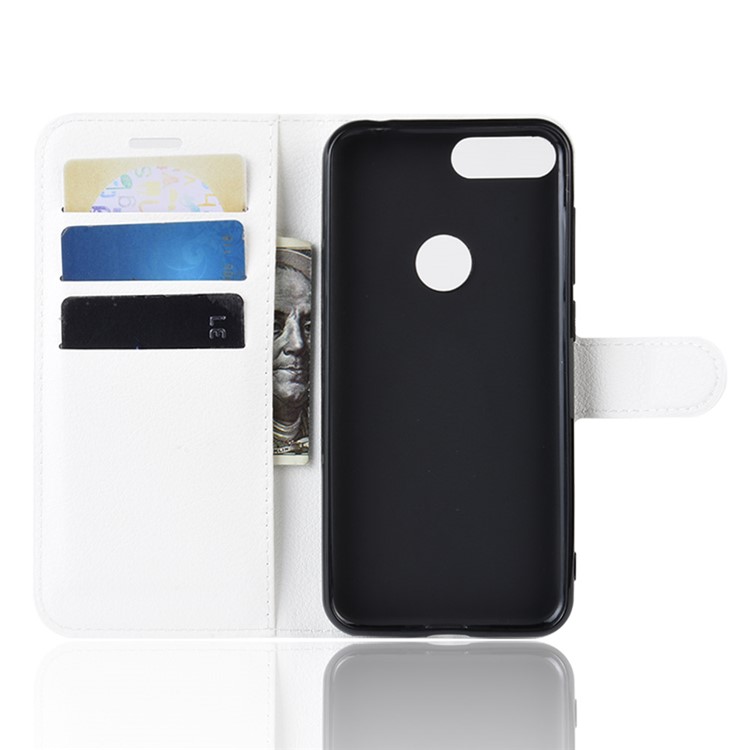 Litchi Style Wallet Leather Stand Phone Shell for Alcatel 1S (2019) - White-3