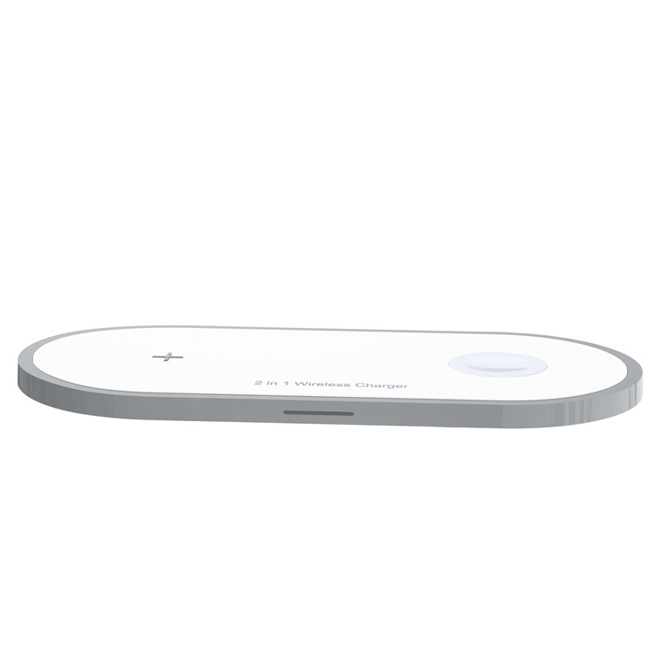 W32 10W Wireless Charger for iPhone/Samsung/Apple Watch (Support FOD Function) - White-2