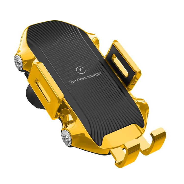 CW11 Electromagnetic Sensing Vehicle Wireless Charger Auto Clamping Car Phone Holder - Yellow-17