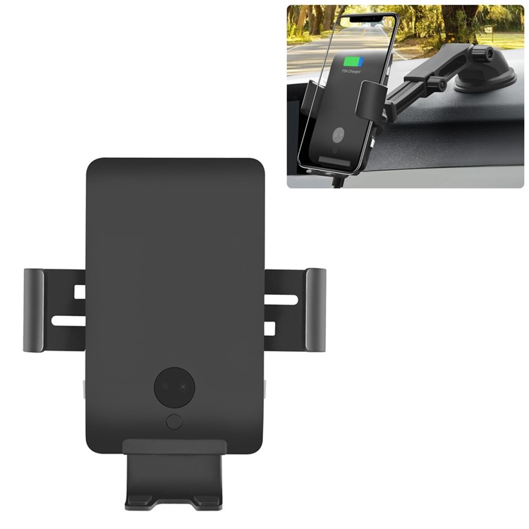 C13 10W Infrared Induction Qi Car Air Vent Mount Wireless Charger Car Phone Holder (Support FOD Function) - Black-1