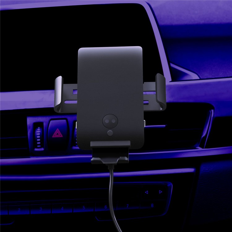 C13 10W Infrared Induction Qi Car Air Vent Mount Wireless Charger Car Phone Holder (Support FOD Function) - Black-5