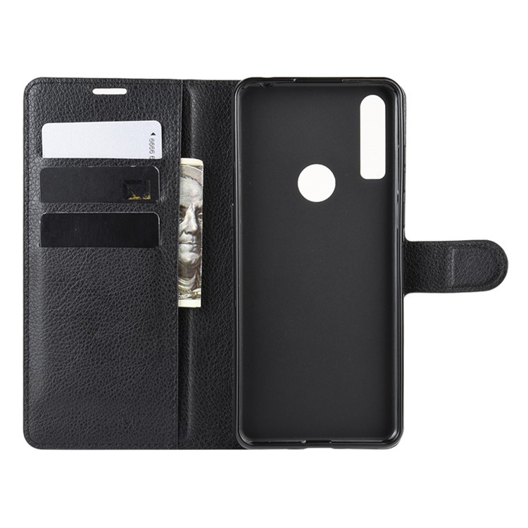 Litchi Skin Wallet Leather Stand Case for Alcatel 3X (2019) - Black-5