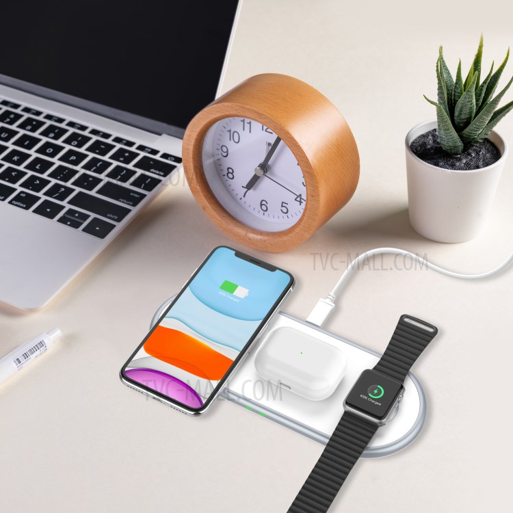 Q18 3 in 1 Smart 10W Wireless Charger for Mobile Phone Watch AirPods-7