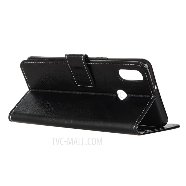 Protection Crazy Horse Leather Wallet Stand Case for Alcatel 1SE (2020) - Black-3