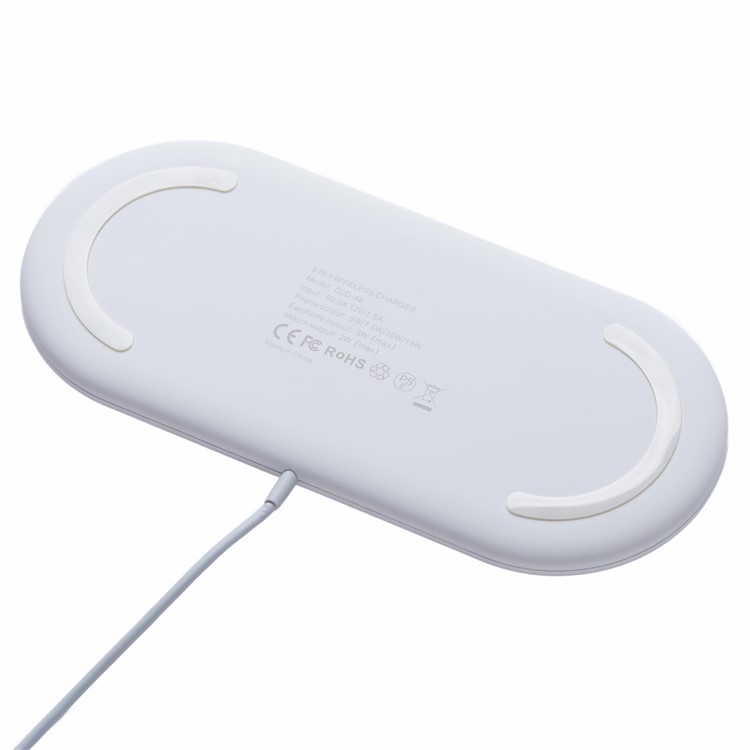 3 in 1 Wireless Charger for Apple Huawei Xiaomi Samsung - White-3