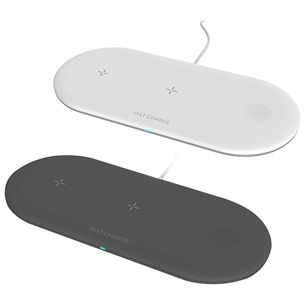 W48 3 in 1 Wireless Charger Simple Fashion Style for Apple iPhone/Watch/AirPods - Black-7