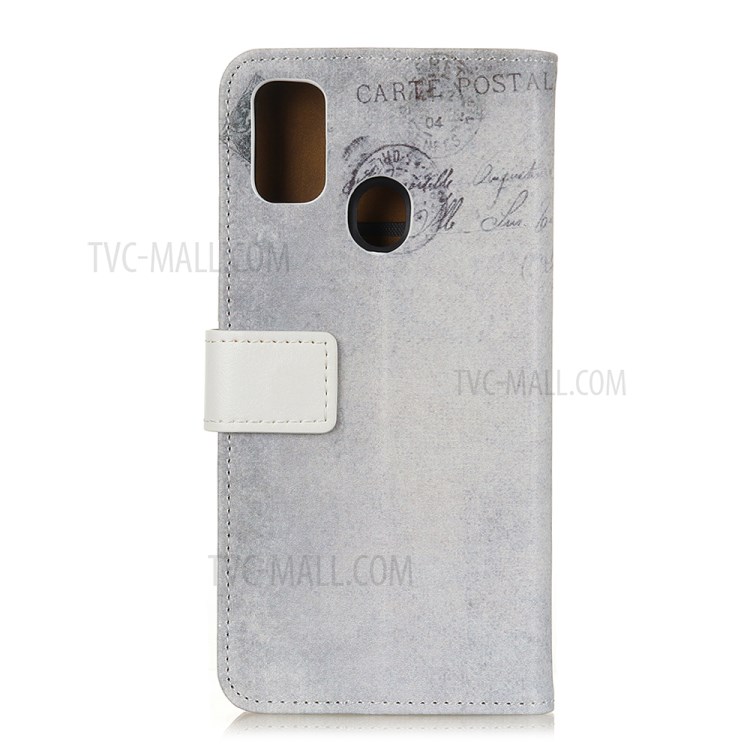 Pattern Printing Protective Case with Wallet Stand Leather Cover for Alcatel 3X (2020) - Cat Holding Heart-2