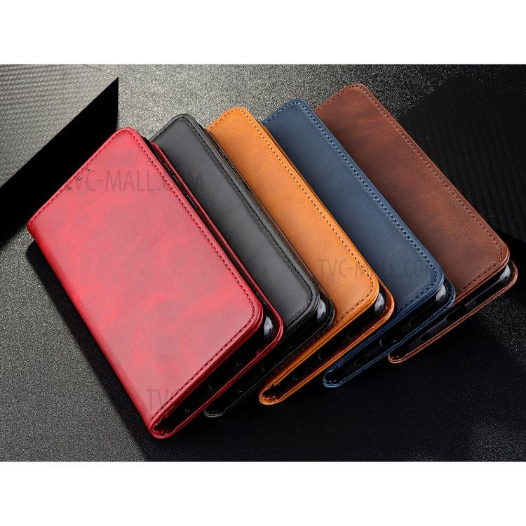 Auto-absorbed PU Leather Wallet Stand Protective Phone Shell for Alcatel 3X (2020) - Black-10