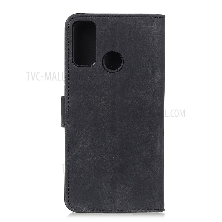 KHAZNEH Vintage Leather Phone Protection Case with Card Slots and Cash Pocket for Alcatel 3X (2020) - Black-3