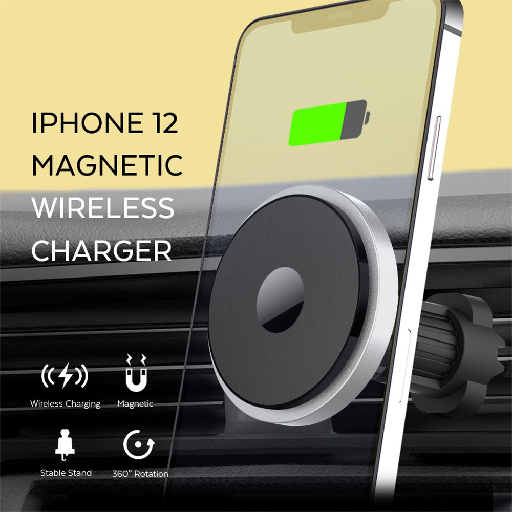 N5 Magnetic Wireless Car Charger Mount Pad Magsafe Fast Charging Air Vent Phone Holder for iPhone 12 Series-5