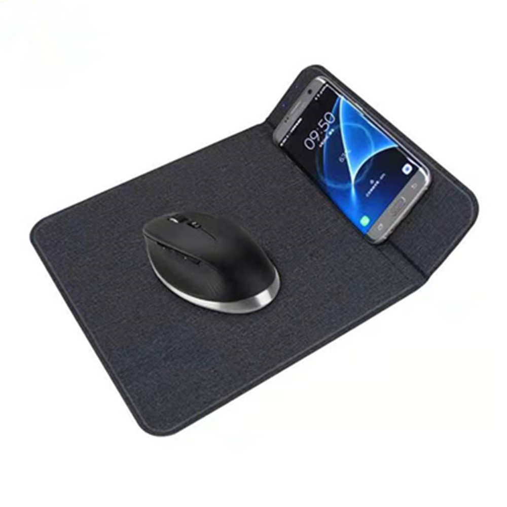 Creative 3-in-1 PU Leather Mouse Pad + Phone Stand + Wireless Charging Mat-1