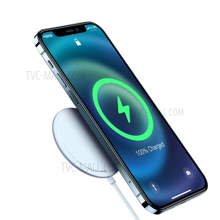 USAMS US-CD160 W2 Zinc Alloy Ultra-thin Magnetic Fast Wireless Charger 15W with Charging Cable-1