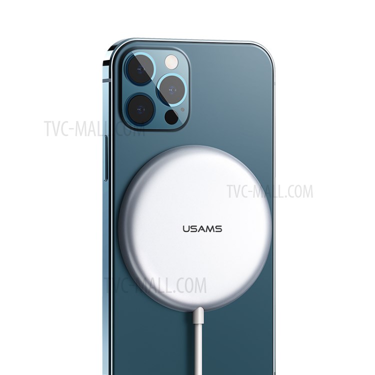 USAMS US-CD160 W2 Zinc Alloy Ultra-thin Magnetic Fast Wireless Charger 15W with Charging Cable-6