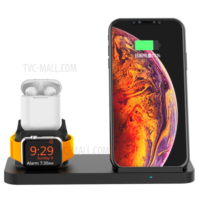 Soporte De Soporte De Base De Cargador Inalámbrico AJWXC001 Con Función De Ventilador De Enfriamiento Para IPhone IWatch AirPods - Negro-12