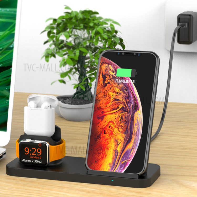 Soporte De Soporte De Base De Cargador Inalámbrico AJWXC001 Con Función De Ventilador De Enfriamiento Para IPhone IWatch AirPods - Negro-15