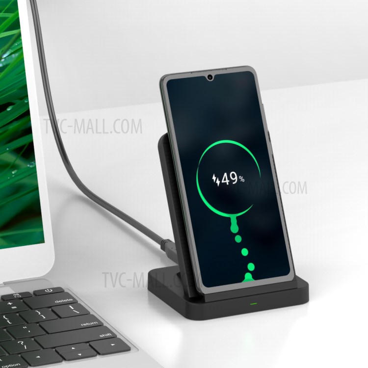 AJWXC006 10W Wireless Charger Mount Stand with Cooling Fan for Qi-enabled Devices - Black-15