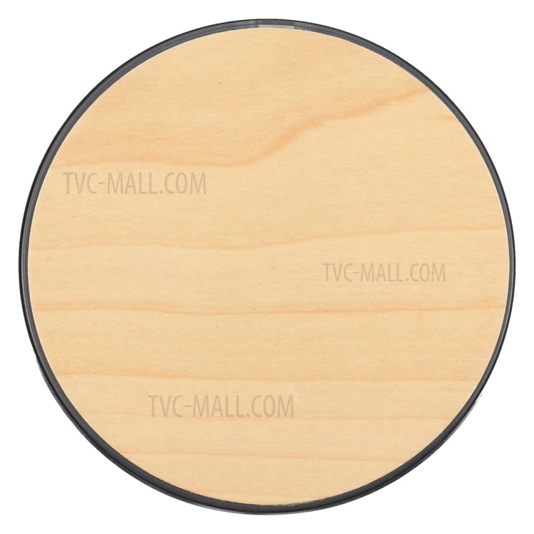 GY-68 Qi Estándar De Madera Redondo 10W Cargador Inalámbrico - Negro-3