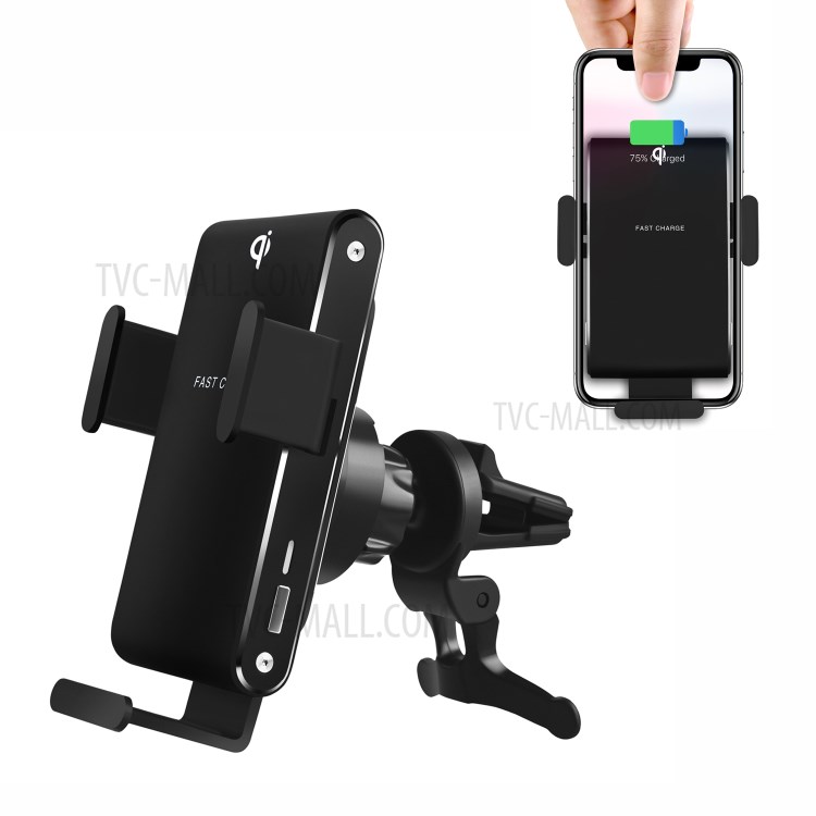 C22 15W Max Qi Fast Charging Car Air Vent Mount Auto Clamp Cradle Wireless Charger-1