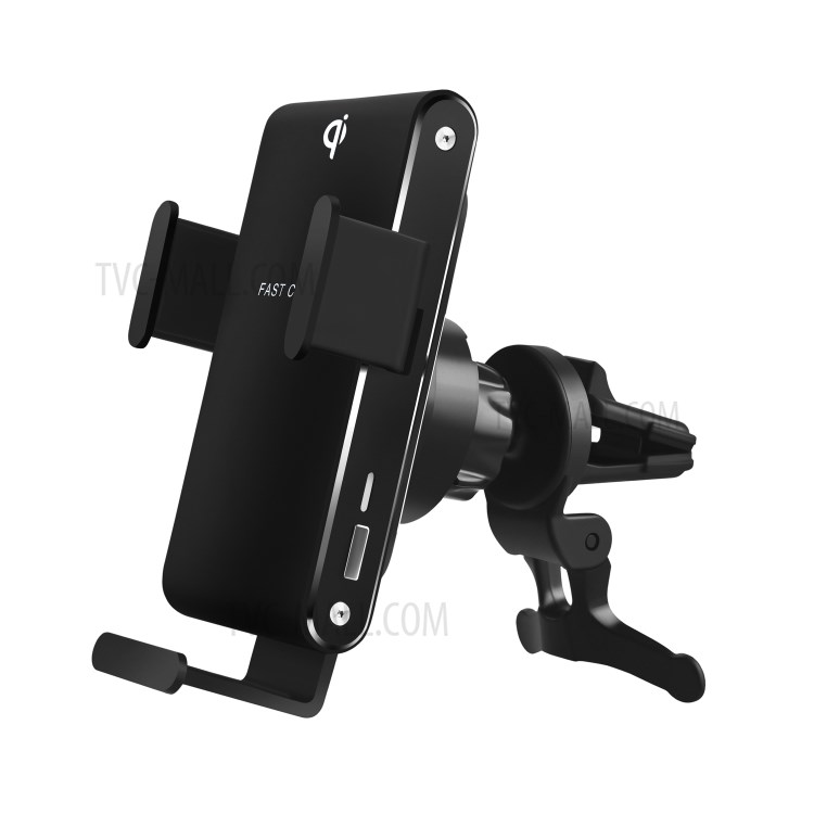 C22 15W Max Qi Fast Charging Car Air Vent Mount Auto Clamp Cradle Wireless Charger-4