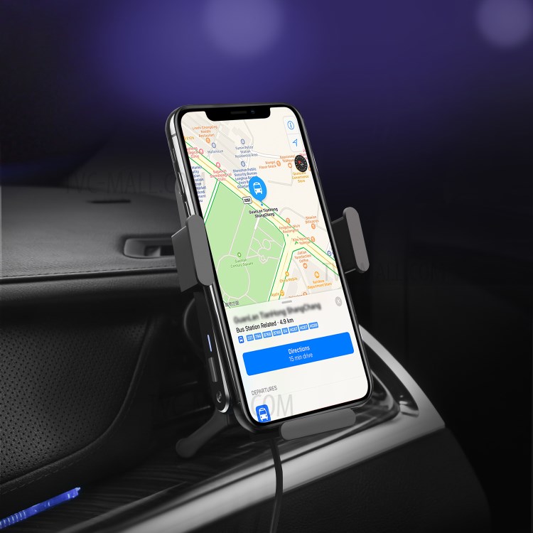 C22 15W Max Qi Fast Charging Car Air Vent Mount Auto Clamp Cradle Wireless Charger-7