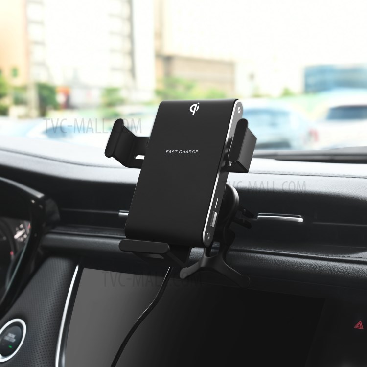 C22 15W Max Qi Fast Charging Car Air Vent Mount Auto Clamp Cradle Wireless Charger-8