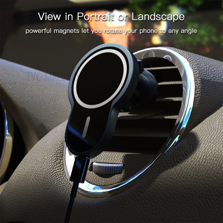 Magnetic Wireless Car Charger Bracket Mount for iPhone 12 Pro Max Mini Magsafe Air Vent Car Phone Holder Stand-3