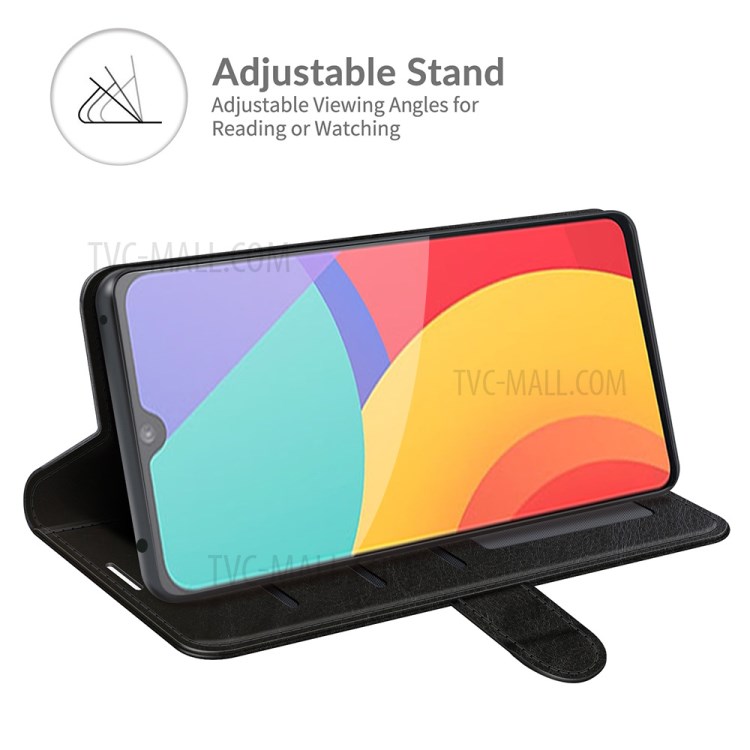 Crazy Horse Wallet Stand Leather Shell for Alcatel 1L (2021) - Black-5