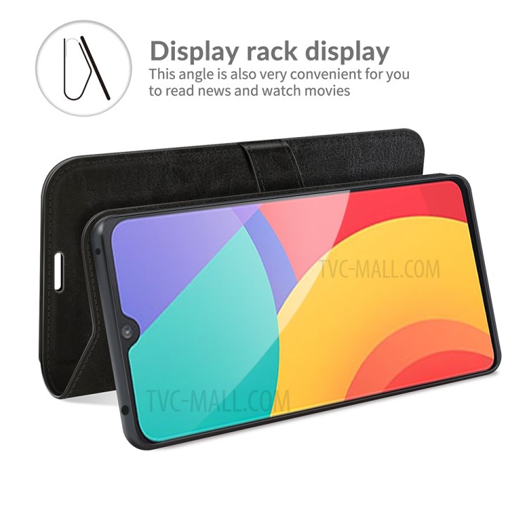 Crazy Horse Wallet Stand Leather Shell for Alcatel 1L (2021) - Black-6